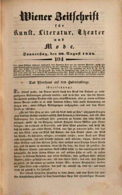 Wiener Zeitschrift für Kunst, Literatur, Theater und Mode Donnerstag 30. August 1838