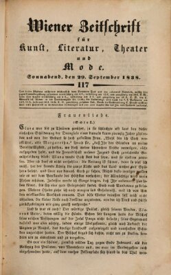 Wiener Zeitschrift für Kunst, Literatur, Theater und Mode Samstag 29. September 1838