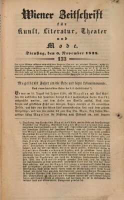 Wiener Zeitschrift für Kunst, Literatur, Theater und Mode Dienstag 6. November 1838