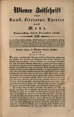 Wiener Zeitschrift für Kunst, Literatur, Theater und Mode Donnerstag 6. Dezember 1838