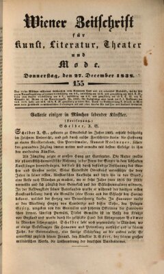 Wiener Zeitschrift für Kunst, Literatur, Theater und Mode Donnerstag 27. Dezember 1838