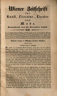 Wiener Zeitschrift für Kunst, Literatur, Theater und Mode Samstag 29. Dezember 1838