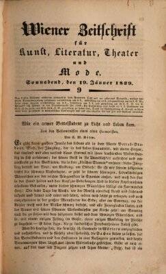 Wiener Zeitschrift für Kunst, Literatur, Theater und Mode Samstag 19. Januar 1839