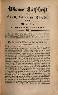 Wiener Zeitschrift für Kunst, Literatur, Theater und Mode Dienstag 22. Januar 1839