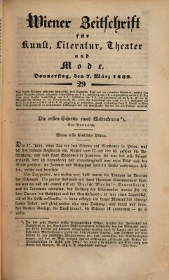 Wiener Zeitschrift für Kunst, Literatur, Theater und Mode Donnerstag 7. März 1839