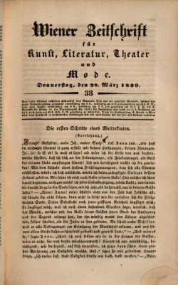 Wiener Zeitschrift für Kunst, Literatur, Theater und Mode Donnerstag 28. März 1839