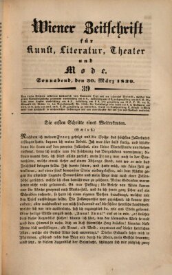 Wiener Zeitschrift für Kunst, Literatur, Theater und Mode Samstag 30. März 1839