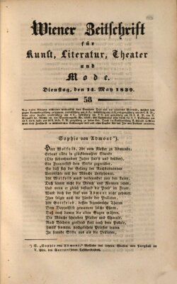 Wiener Zeitschrift für Kunst, Literatur, Theater und Mode Dienstag 14. Mai 1839