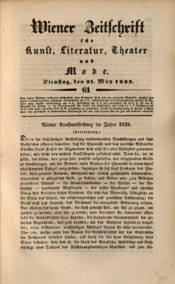 Wiener Zeitschrift für Kunst, Literatur, Theater und Mode Dienstag 21. Mai 1839