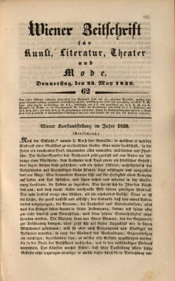 Wiener Zeitschrift für Kunst, Literatur, Theater und Mode Donnerstag 23. Mai 1839