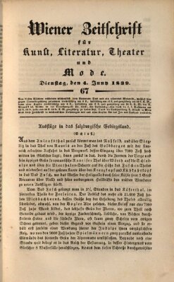 Wiener Zeitschrift für Kunst, Literatur, Theater und Mode Dienstag 4. Juni 1839