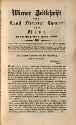 Wiener Zeitschrift für Kunst, Literatur, Theater und Mode Donnerstag 6. Juni 1839