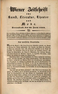 Wiener Zeitschrift für Kunst, Literatur, Theater und Mode Samstag 22. Juni 1839