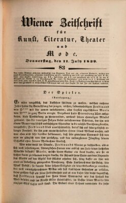 Wiener Zeitschrift für Kunst, Literatur, Theater und Mode Donnerstag 11. Juli 1839