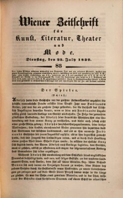 Wiener Zeitschrift für Kunst, Literatur, Theater und Mode Dienstag 23. Juli 1839