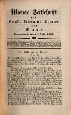 Wiener Zeitschrift für Kunst, Literatur, Theater und Mode Samstag 27. Juli 1839