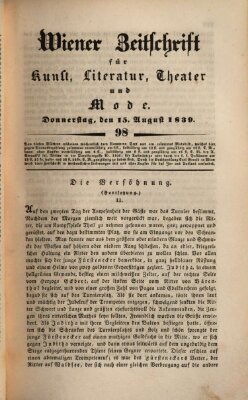 Wiener Zeitschrift für Kunst, Literatur, Theater und Mode Donnerstag 15. August 1839