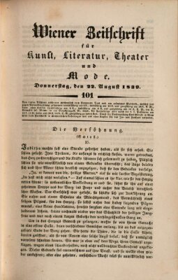 Wiener Zeitschrift für Kunst, Literatur, Theater und Mode Donnerstag 22. August 1839