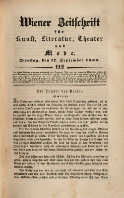 Wiener Zeitschrift für Kunst, Literatur, Theater und Mode Dienstag 17. September 1839