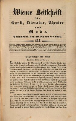 Wiener Zeitschrift für Kunst, Literatur, Theater und Mode Samstag 30. November 1839