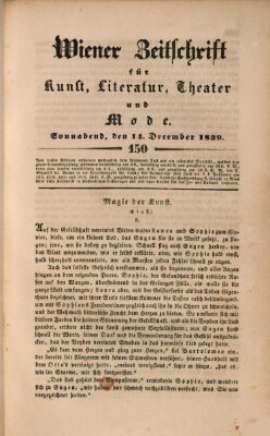 Wiener Zeitschrift für Kunst, Literatur, Theater und Mode Samstag 14. Dezember 1839