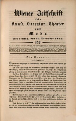 Wiener Zeitschrift für Kunst, Literatur, Theater und Mode Donnerstag 19. Dezember 1839