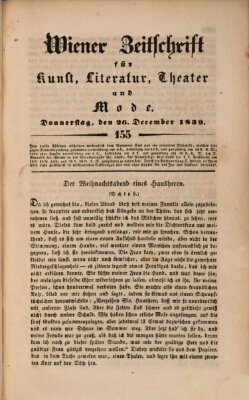 Wiener Zeitschrift für Kunst, Literatur, Theater und Mode Donnerstag 26. Dezember 1839
