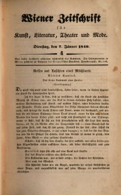 Wiener Zeitschrift für Kunst, Literatur, Theater und Mode Dienstag 7. Januar 1840