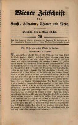 Wiener Zeitschrift für Kunst, Literatur, Theater und Mode Dienstag 5. Mai 1840