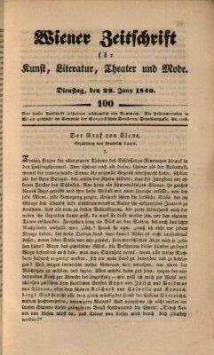 Wiener Zeitschrift für Kunst, Literatur, Theater und Mode Dienstag 23. Juni 1840