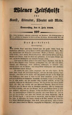 Wiener Zeitschrift für Kunst, Literatur, Theater und Mode Donnerstag 9. Juli 1840