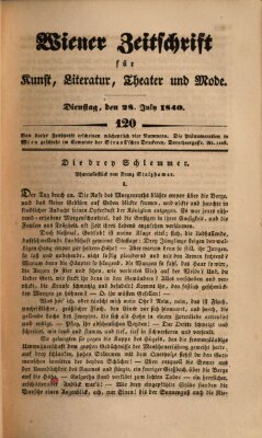 Wiener Zeitschrift für Kunst, Literatur, Theater und Mode Dienstag 28. Juli 1840