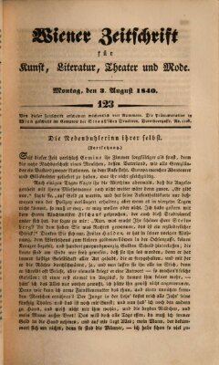 Wiener Zeitschrift für Kunst, Literatur, Theater und Mode Montag 3. August 1840