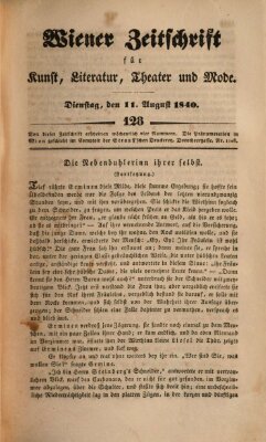 Wiener Zeitschrift für Kunst, Literatur, Theater und Mode Dienstag 11. August 1840