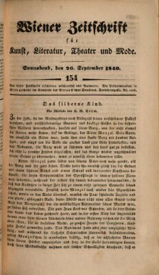 Wiener Zeitschrift für Kunst, Literatur, Theater und Mode Samstag 26. September 1840