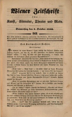 Wiener Zeitschrift für Kunst, Literatur, Theater und Mode Donnerstag 8. Oktober 1840