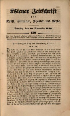 Wiener Zeitschrift für Kunst, Literatur, Theater und Mode Dienstag 10. November 1840