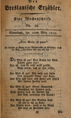 Der breslauische Erzähler Samstag 22. März 1800