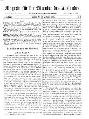 Magazin für die Literatur des Auslandes Samstag 11. Februar 1871