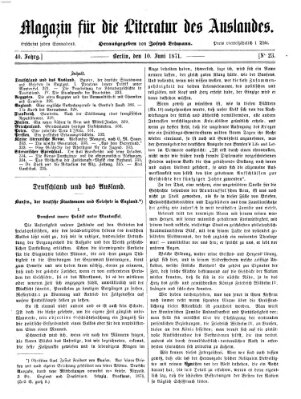 Magazin für die Literatur des Auslandes Samstag 10. Juni 1871