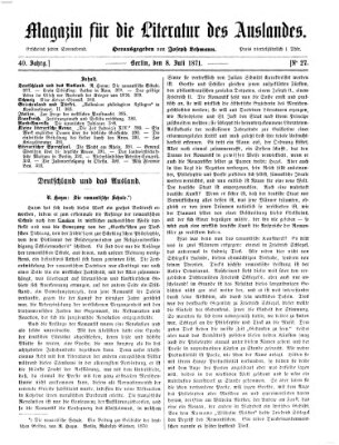 Magazin für die Literatur des Auslandes Samstag 8. Juli 1871