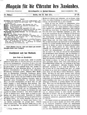 Magazin für die Literatur des Auslandes Samstag 22. Juli 1871