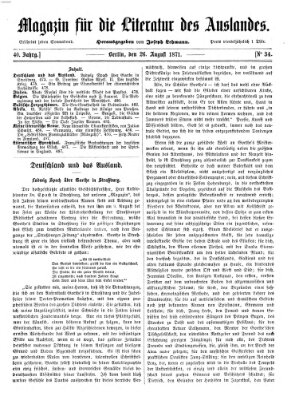 Magazin für die Literatur des Auslandes Samstag 26. August 1871