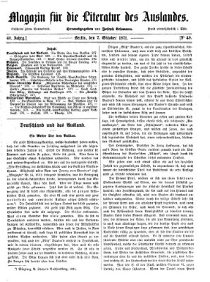 Magazin für die Literatur des Auslandes Samstag 7. Oktober 1871