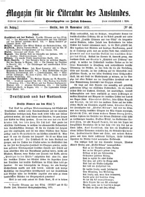 Magazin für die Literatur des Auslandes Samstag 18. November 1871