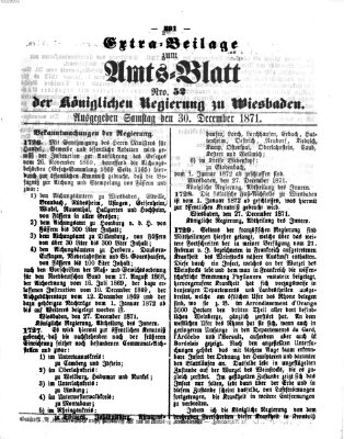 Amtsblatt der Regierung in Wiesbaden (Herzoglich-nassauisches allgemeines Intelligenzblatt) Samstag 30. Dezember 1871