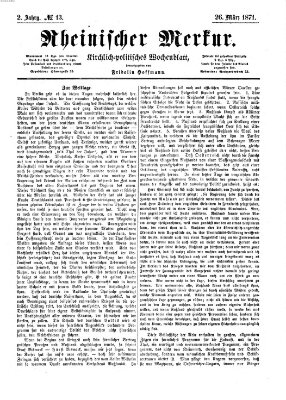 Rheinischer Merkur (Deutscher Merkur) Sonntag 26. März 1871