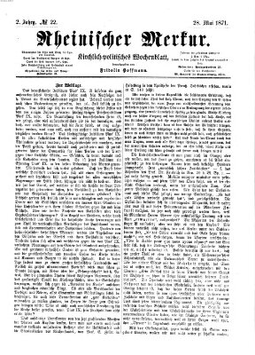 Rheinischer Merkur (Deutscher Merkur) Sonntag 28. Mai 1871