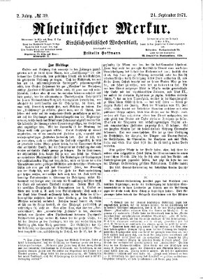 Rheinischer Merkur (Deutscher Merkur) Sonntag 24. September 1871