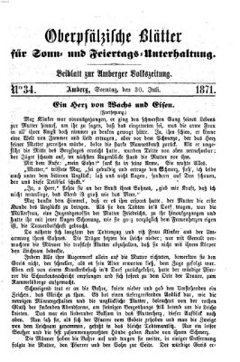 Oberpfälzische Blätter für Sonn- und Feiertags-Unterhaltung (Amberger Volks-Zeitung für Stadt und Land) Sonntag 30. Juli 1871